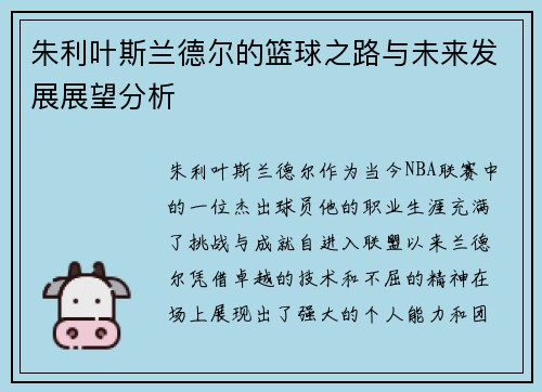 朱利叶斯兰德尔的篮球之路与未来发展展望分析