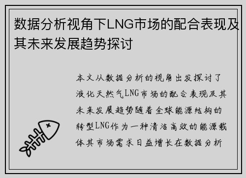 数据分析视角下LNG市场的配合表现及其未来发展趋势探讨